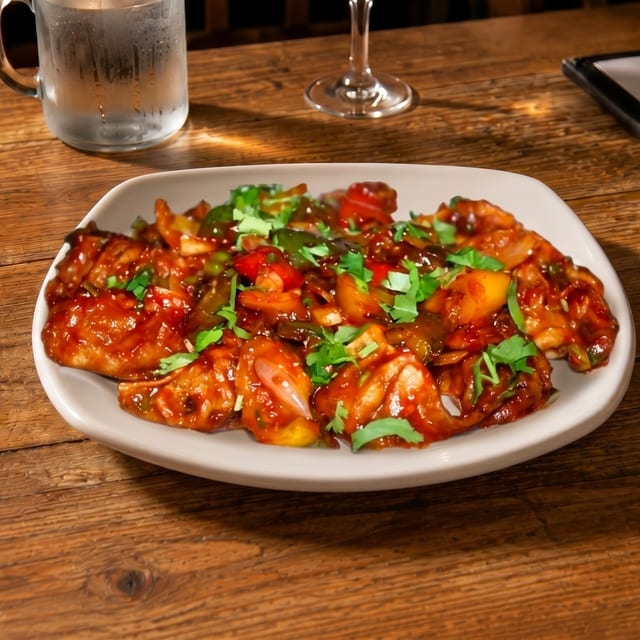 Chilli Chicken Momo.
