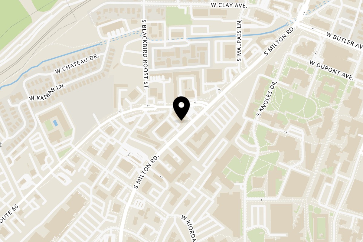 Map showing the location of Himalayan Grill on 801 S Milton Rd #3 in Flagstaff
